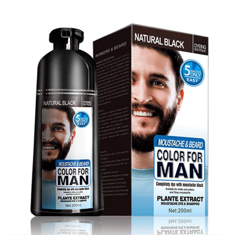 Beard Hair Color Shampoo For Men,Natural Permanent Beard DyeShampoo, Colors Hair In Minutes