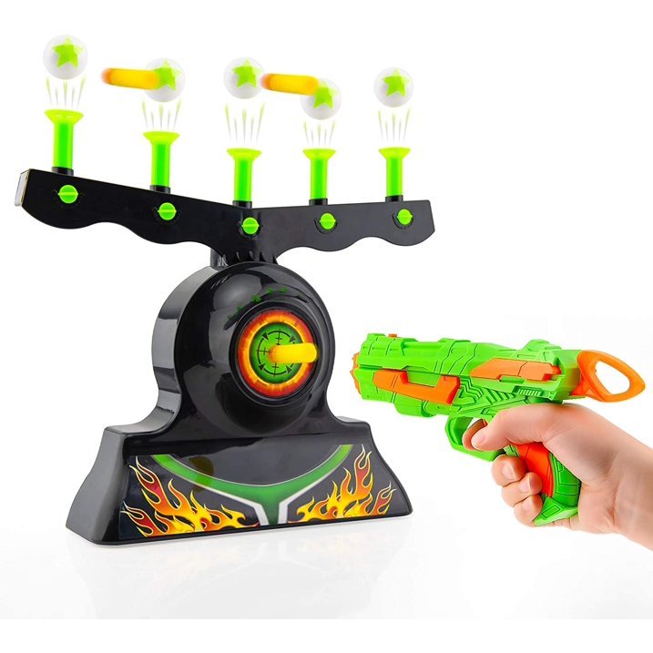 Shooting Games Toy For Age 6,7,8,9,10,Years Old Kids,Boys-Glow In The Dark Foam Blaster Toy With 10 Floating Ball Targets And 3 Foam Dart-Ideal Gift