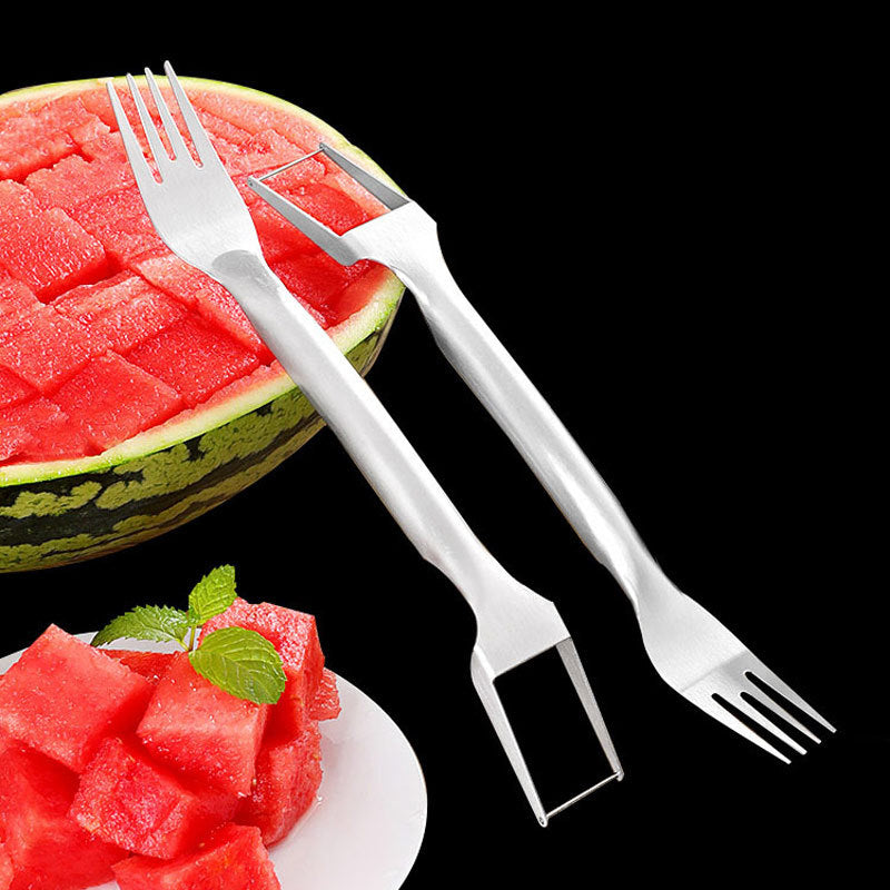 2 In 1 Watermelon Fork Slicer Multi-purpose Stainless Steel Watermelon Slicer Cuttervider Kitchen