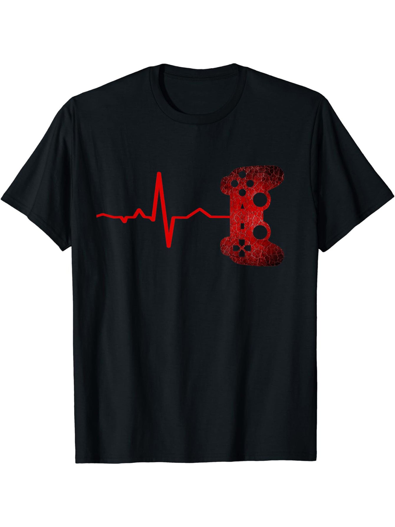 Gamer Heartbeat Video Graphic Men's Short Sleeved T-shirt, Comfortable Stretch Summer Fashion T-shirt, Casual Daily Style Fashion Clothing