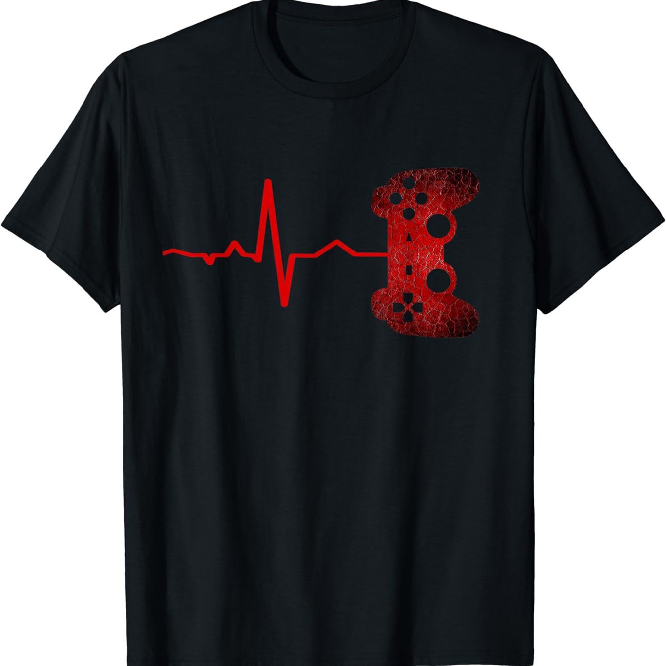 Gamer Heartbeat Video Graphic Men's Short Sleeved T-shirt, Comfortable Stretch Summer Fashion T-shirt, Casual Daily Style Fashion Clothing