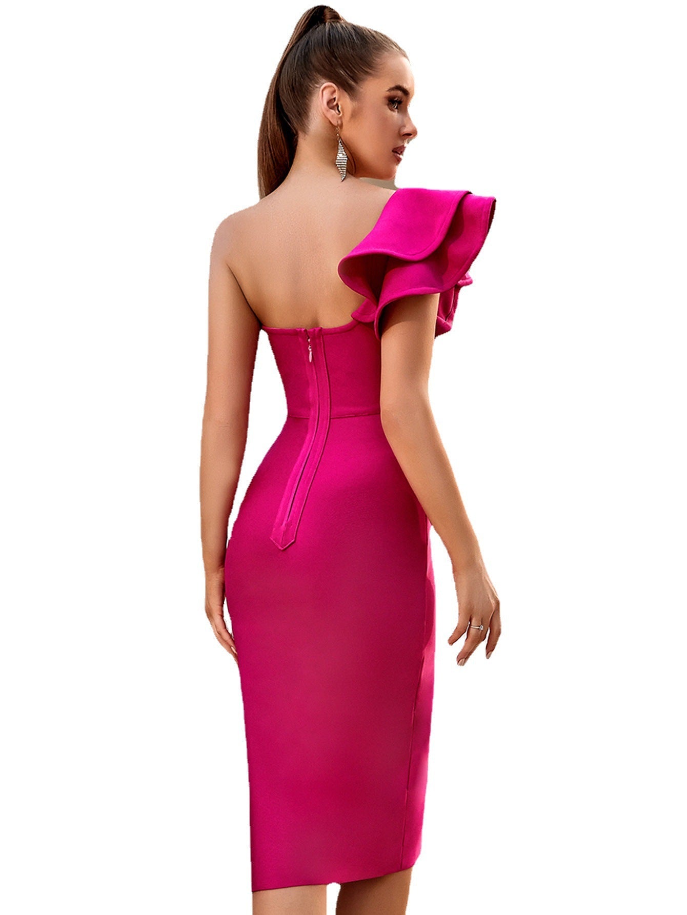 Women's Fashionable One-shoulder Strapless Slim-fit Hip-hugging Skirt