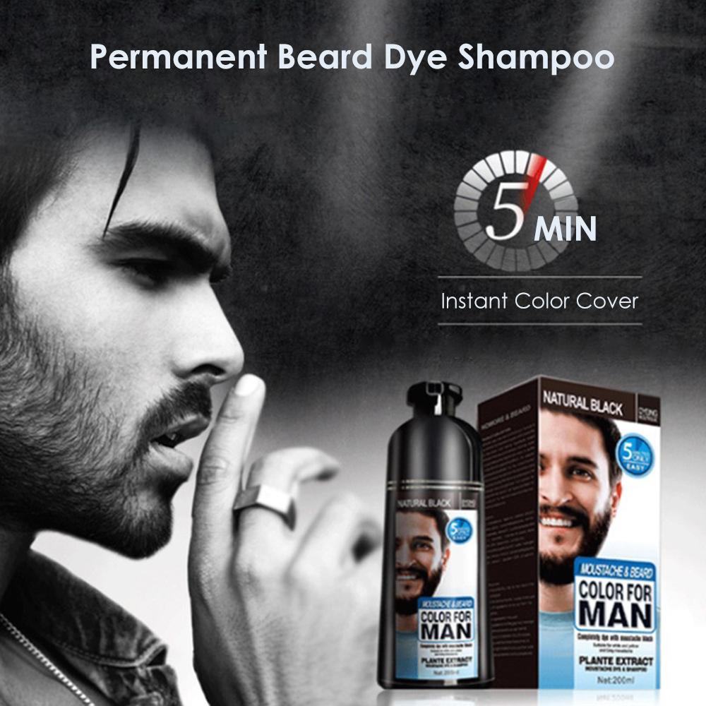 Beard Hair Color Shampoo For Men,Natural Permanent Beard DyeShampoo, Colors Hair In Minutes