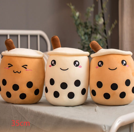 Cute Fruit Drink Plush Stuffed Soft Strawberry Milk Tea