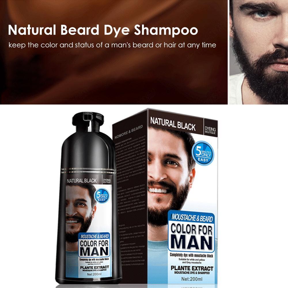 Beard Hair Color Shampoo For Men,Natural Permanent Beard DyeShampoo, Colors Hair In Minutes