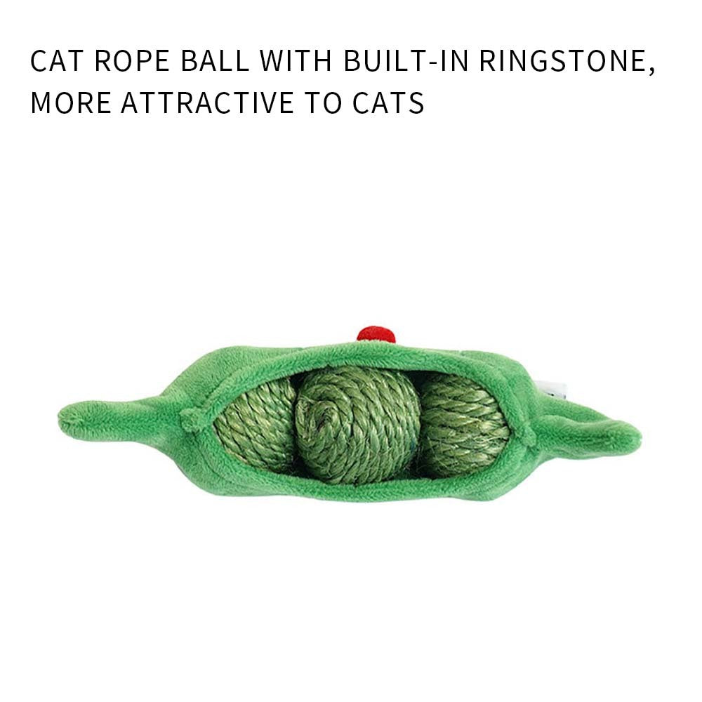 3PCS Cat Toy Balls, Interactive Pet Play Balls Sisal Rope Scratching Chew Ball Toy