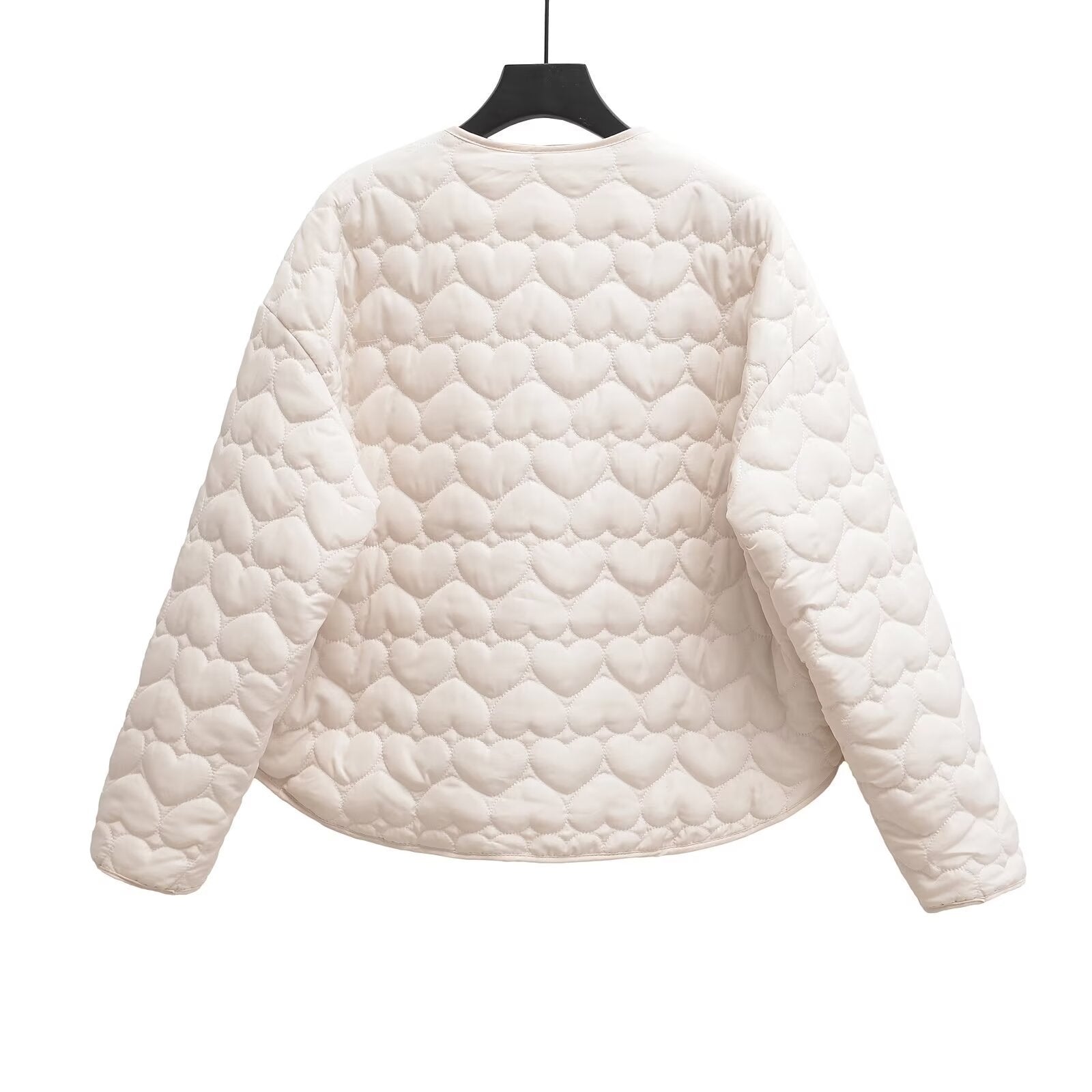 Women's Peach Heart Quilted Cotton Two-tone Cotton Jacket