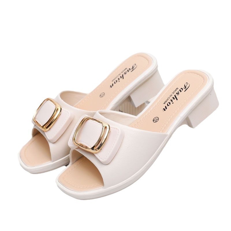 High Heel Slippers Women's 2024 Summer Slippers Korean Style