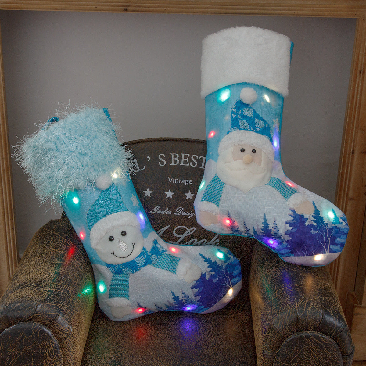 New Year Christmas Decor For Home Glowing Large Christmas Socks