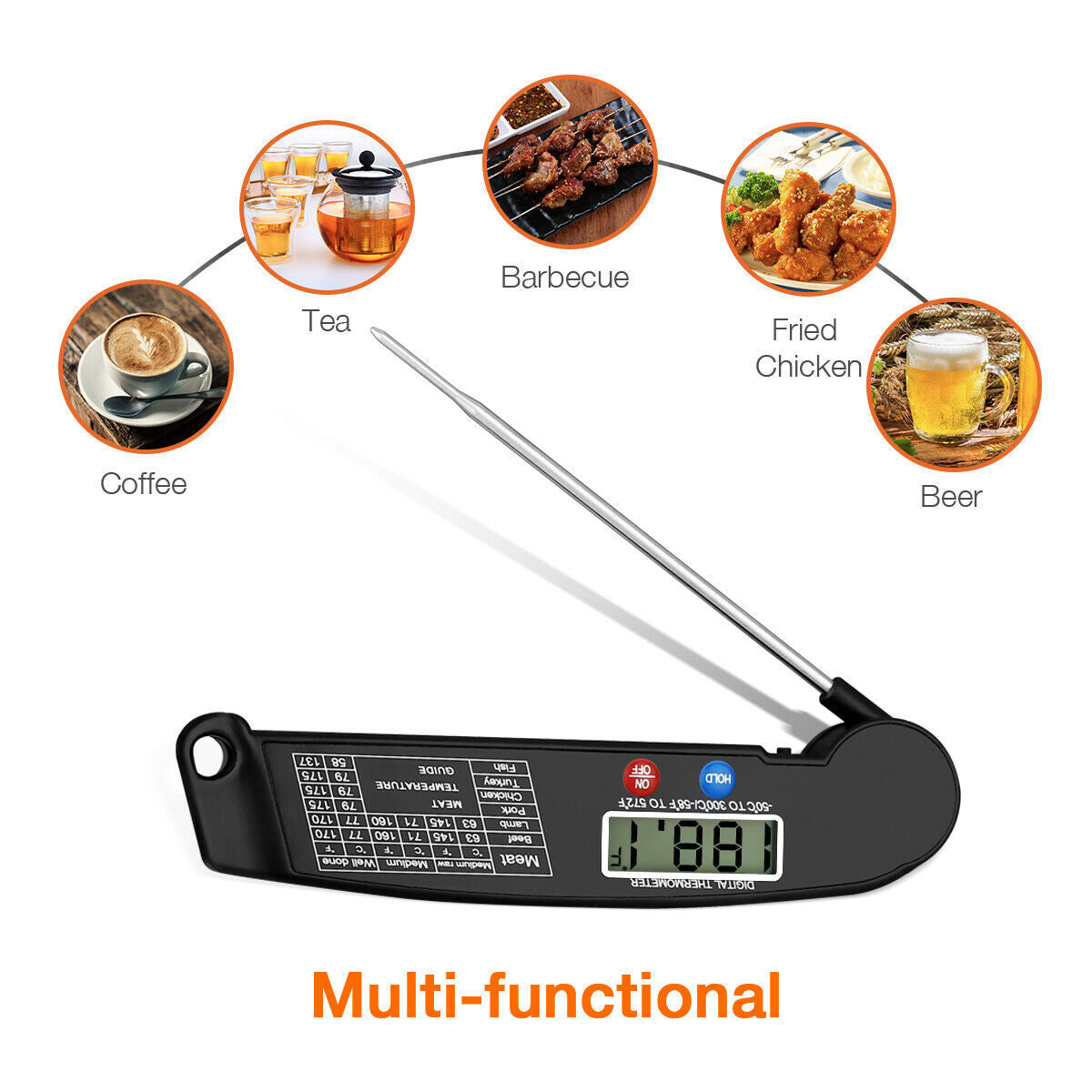 Digital Cooking Meat Thermometer Instant Read Food Steak Oven Smoker BBQ Grill Meat Thermometer