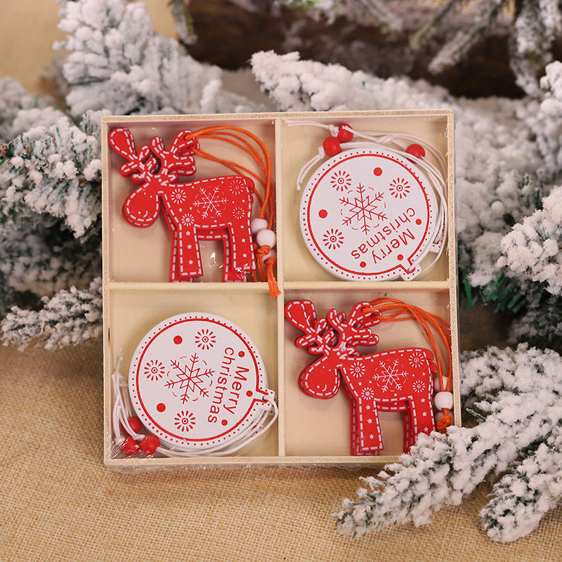 Christmas Snowflakes Wooden Pendants Xmas Tree Ornaments