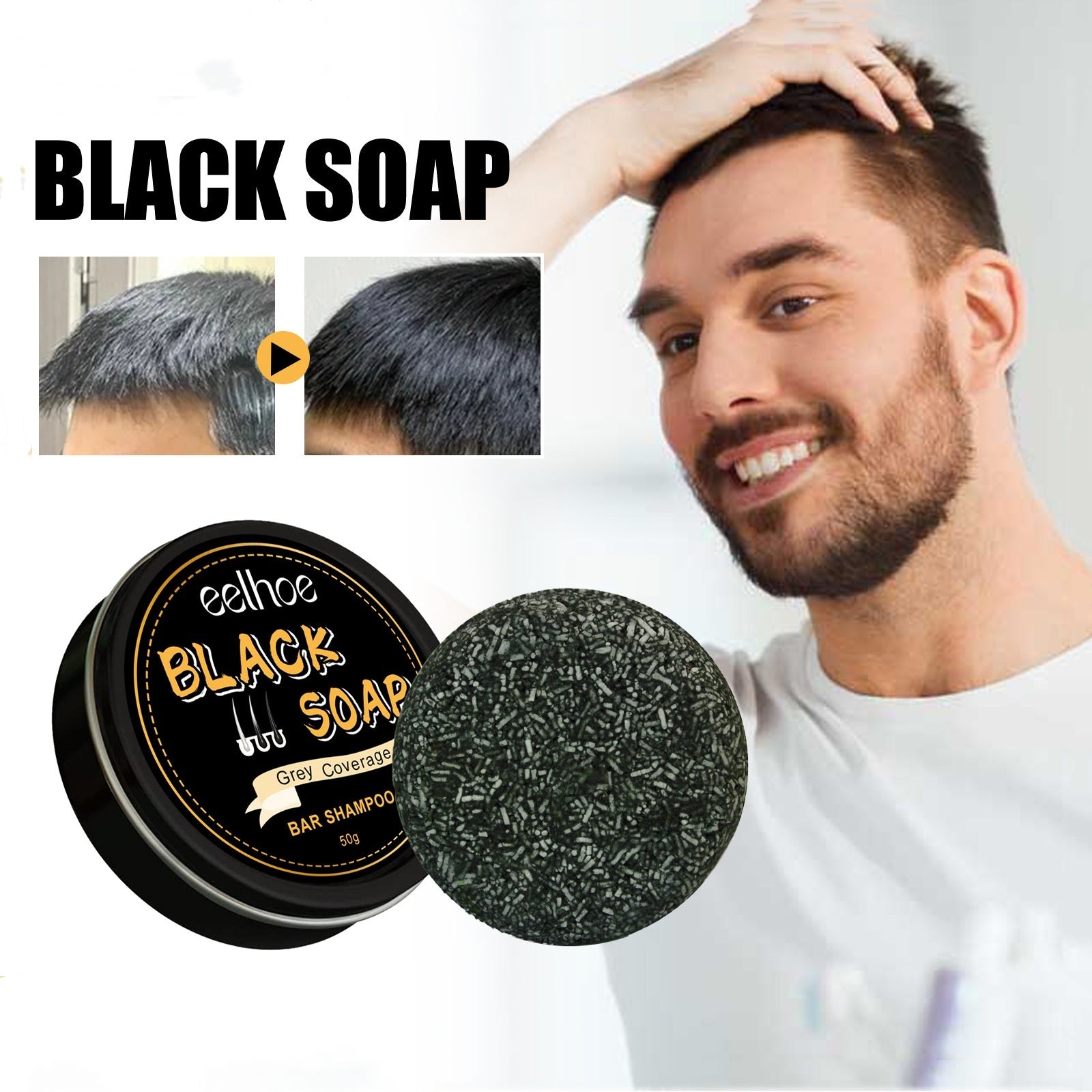 Black Hair Soap Gentle Moisturizing Clean Shampoo Soap