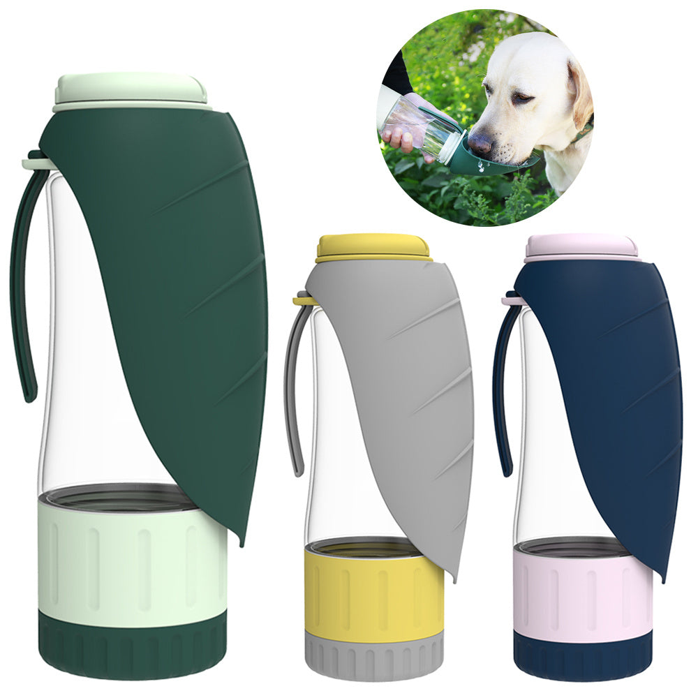 2 In 1 Multifunction Pet Dog Water Bottle Silicone