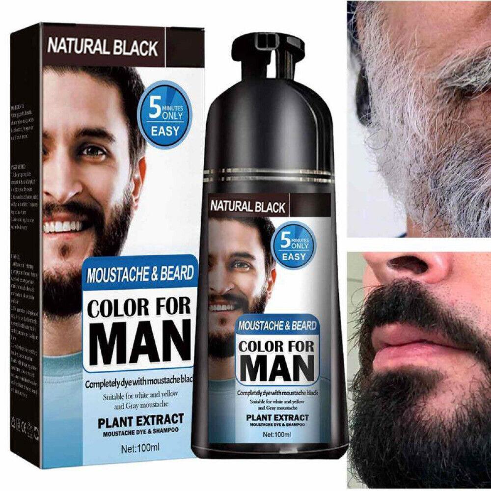 Beard Hair Color Shampoo For Men,Natural Permanent Beard DyeShampoo, Colors Hair In Minutes